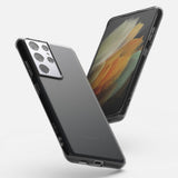 Противоударен Силиконов Калъф за Samsung S21 Ultra, Полупрозрачен, Ringke Air Case, Черен (5)