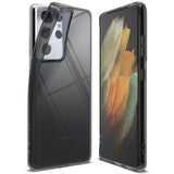 Противоударен Силиконов Калъф за Samsung S21 Ultra, Полупрозрачен, Ringke Air Case, Черен