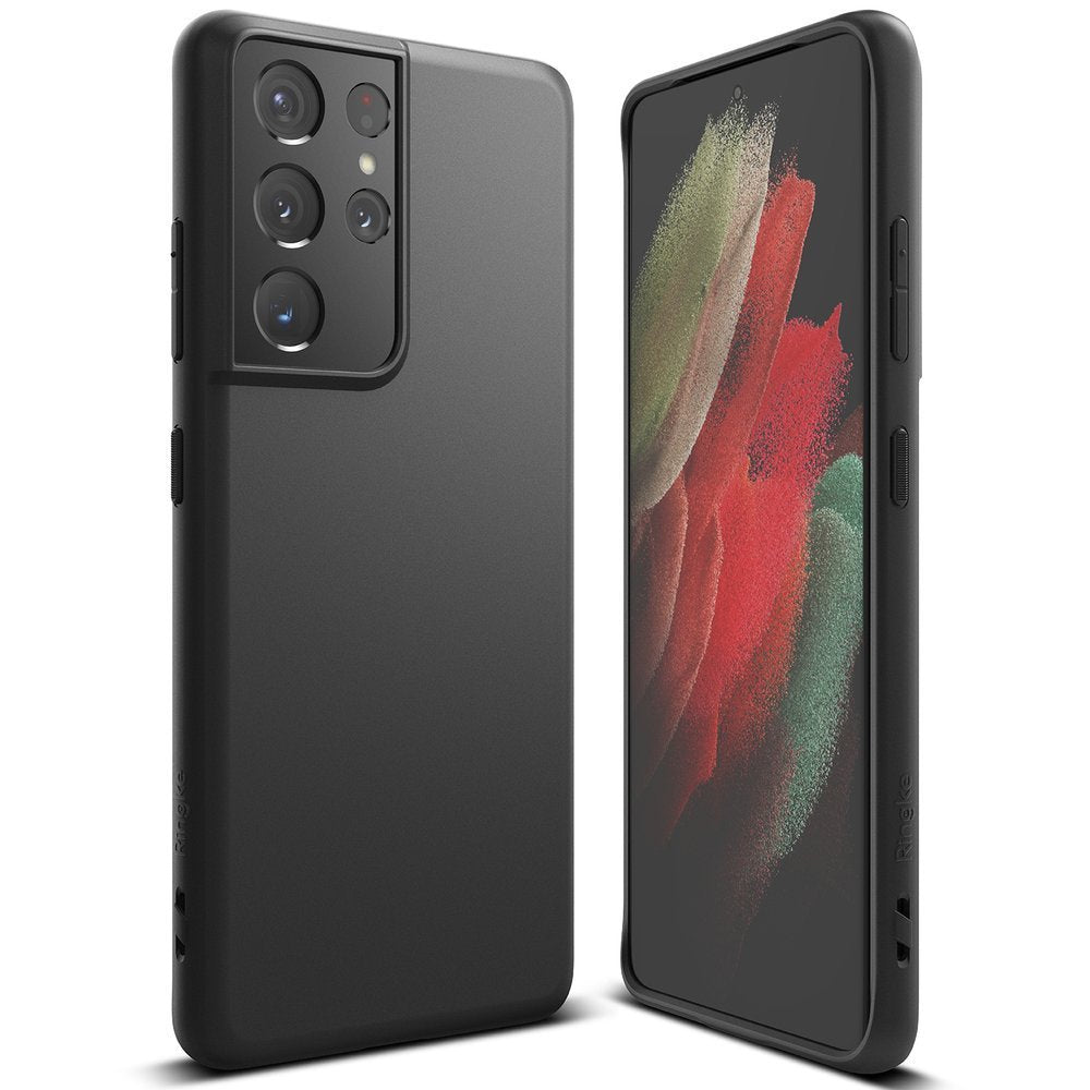 Противоударен Силиконов Калъф за Samsung S21 Ultra, Ringke Air S Case, Черен