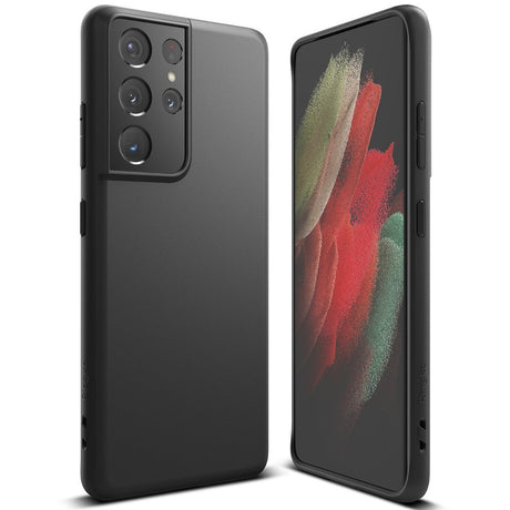 Противоударен Силиконов Калъф за Samsung S21 Ultra, Ringke Air S Case, Черен