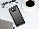 Противоударен Силиконов Калъф за Xiaomi Poco X3, Forcell Carbon Case, Черен (5)