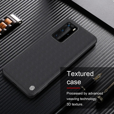 Калъф с Фибро Влакна за Huawei P40 Pro, Nillkin Textured Case, Черен (5)