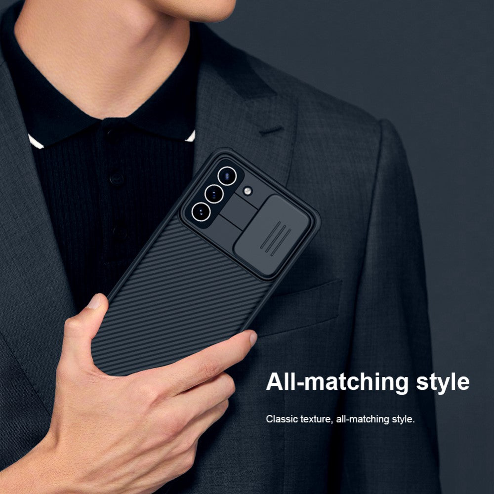 Калъф с Плъзгач за Камера за Samsung S21 FE, Nillkin CamShield Case, Черен (6)