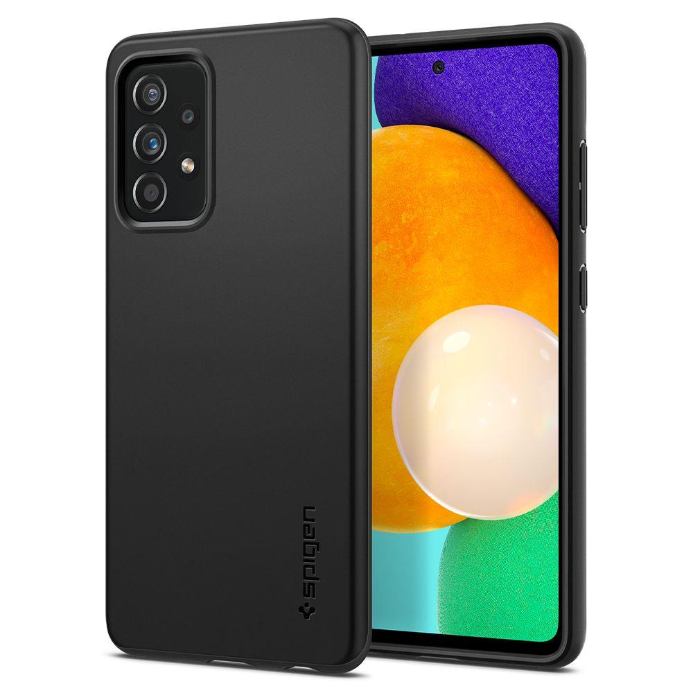 Противоударен Калъф за Samsung A52, Spigen Thin Fit Case, Черен
