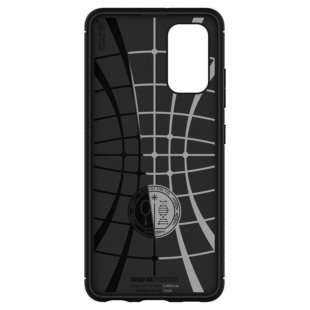 Противоударен Силиконов Калъф за Samsung A52, Spigen Rugged Armor Case, Черен (6)