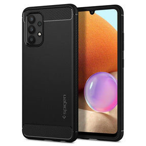 Противоударен Силиконов Калъф за Samsung A52, Spigen Rugged Armor Case, Черен