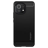 Противоударен Силиконов Калъф за Xiaomi Mi 11, Spigen Rugged Armor Case, Черен (3)