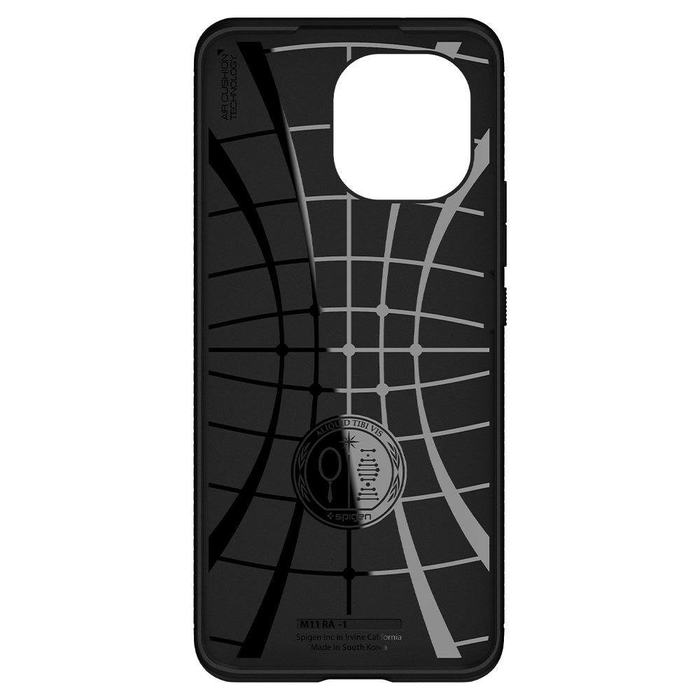 Противоударен Силиконов Калъф за Xiaomi Mi 11, Spigen Rugged Armor Case, Черен (8)