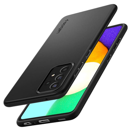 Противоударен Калъф за Samsung A52, Spigen Thin Fit Case, Черен (5)