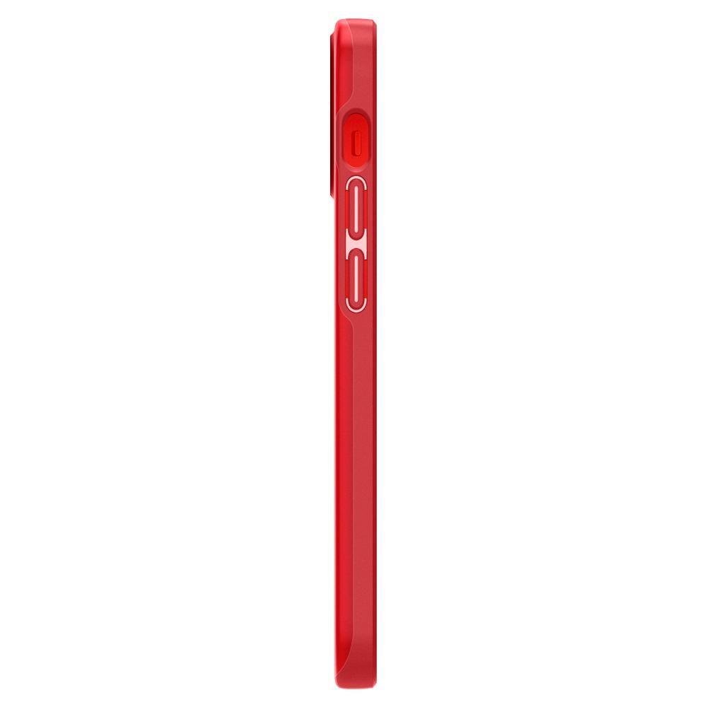 Противоударен Калъф за iPhone 12 Mini, Spigen Thin Fit Case, Червен (5)