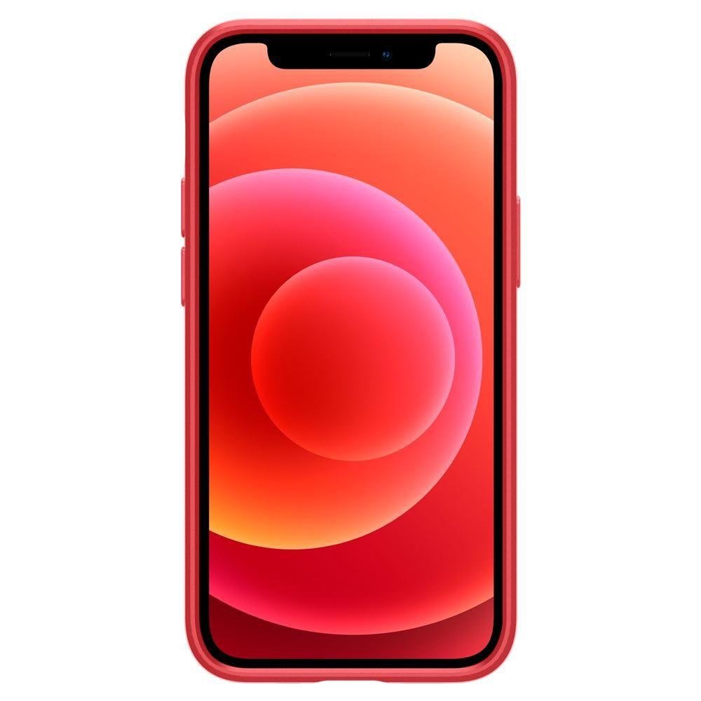 Противоударен Калъф за iPhone 12 Mini, Spigen Thin Fit Case, Червен (2)