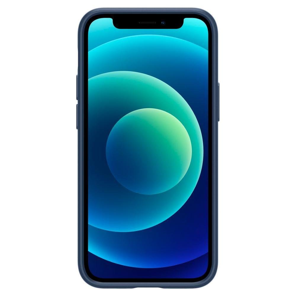 Противоударен Калъф за iPhone 12 Mini, Spigen Thin Fit Case, Син (5)