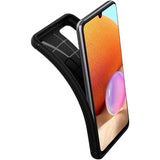 Противоударен Силиконов Калъф за Samsung A32 4G, Spigen Rugged Armor Case, Черен (3)