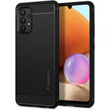 Противоударен Силиконов Калъф за Samsung A32 4G, Spigen Rugged Armor Case, Черен