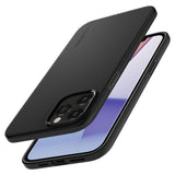 Противоударен Калъф за iPhone 12/Pro, Spigen Thin Fit Case, Черен (3)