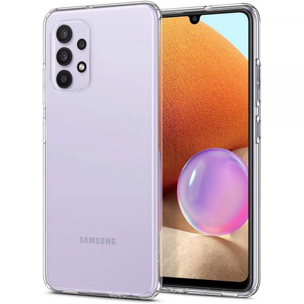 Противоударен Силиконов Калъф за Samsung A32 4G, Spigen Liquid Crystal Case, Прозрачен