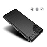 Противоударен Силиконов Калъф за Samsung A12, Forcell Carbon Case, Черен (4)
