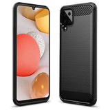 Противоударен Силиконов Калъф за Samsung A12, Forcell Carbon Case, Черен