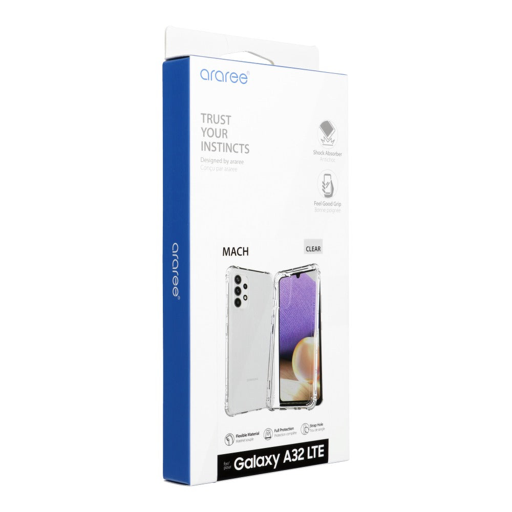 Противоударен Силиконов Калъф за Samsung A32 4G, Araree Mach Case, Прозрачен (7)