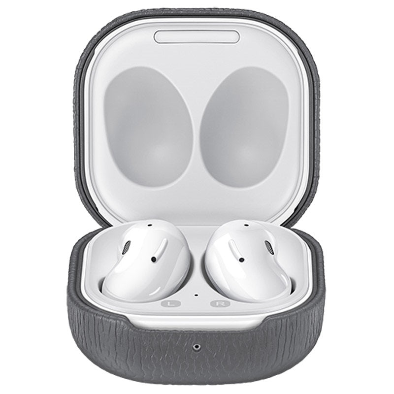 Оригинален Кожен Калъф за Слушалки Samsung Galaxy Buds Pro/Live, Leather Cover Case EF-VR180, Сив