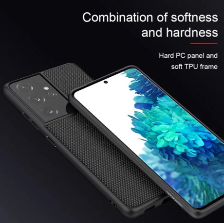 Калъф с Фибро Влакна за Samsung S21 Ultra, Nillkin Textured Case, Черен (6)