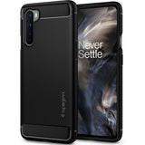 Противоударен Силиконов Калъф за Oneplus Nord, Spigen Rugged Armor Case, Черен