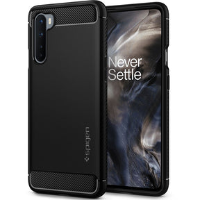 Противоударен Силиконов Калъф за Oneplus Nord, Spigen Rugged Armor Case, Черен