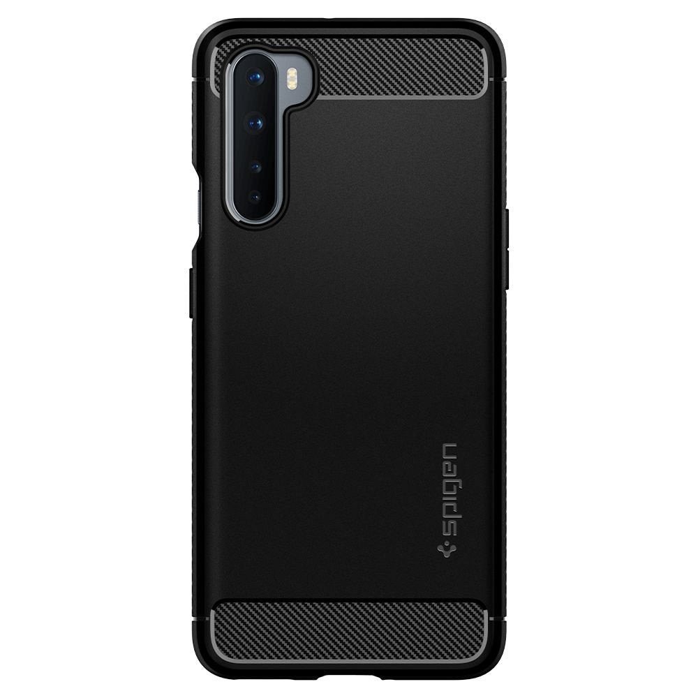Противоударен Силиконов Калъф за Oneplus Nord, Spigen Rugged Armor Case, Черен (4)