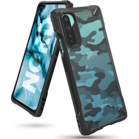 Противоударен Хибриден Калъф за Oneplus Nord, Ringke Fusion X Camouflage Case, Черен