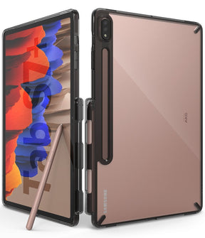 Противоударен Хибриден Калъф за Samsung Tab S8 Plus/ S7 Plus/ S7 FE Book, Ringke Fusion X Case, Черен