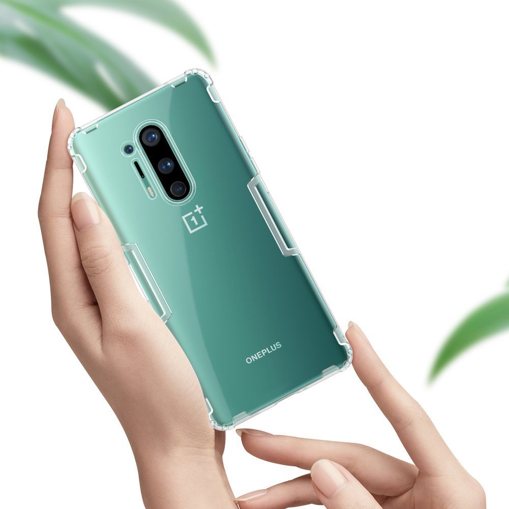 Противоударен Силиконов Калъф за Oneplus 8 Pro, Nillkin Shockproof Case, Прозрачен (4)
