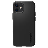 Противоударен Калъф за iPhone 12 Mini, Spigen Thin Fit Case, Черен (6)