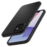 Противоударен Калъф за iPhone 12 Mini, Spigen Thin Fit Case, Черен (3)