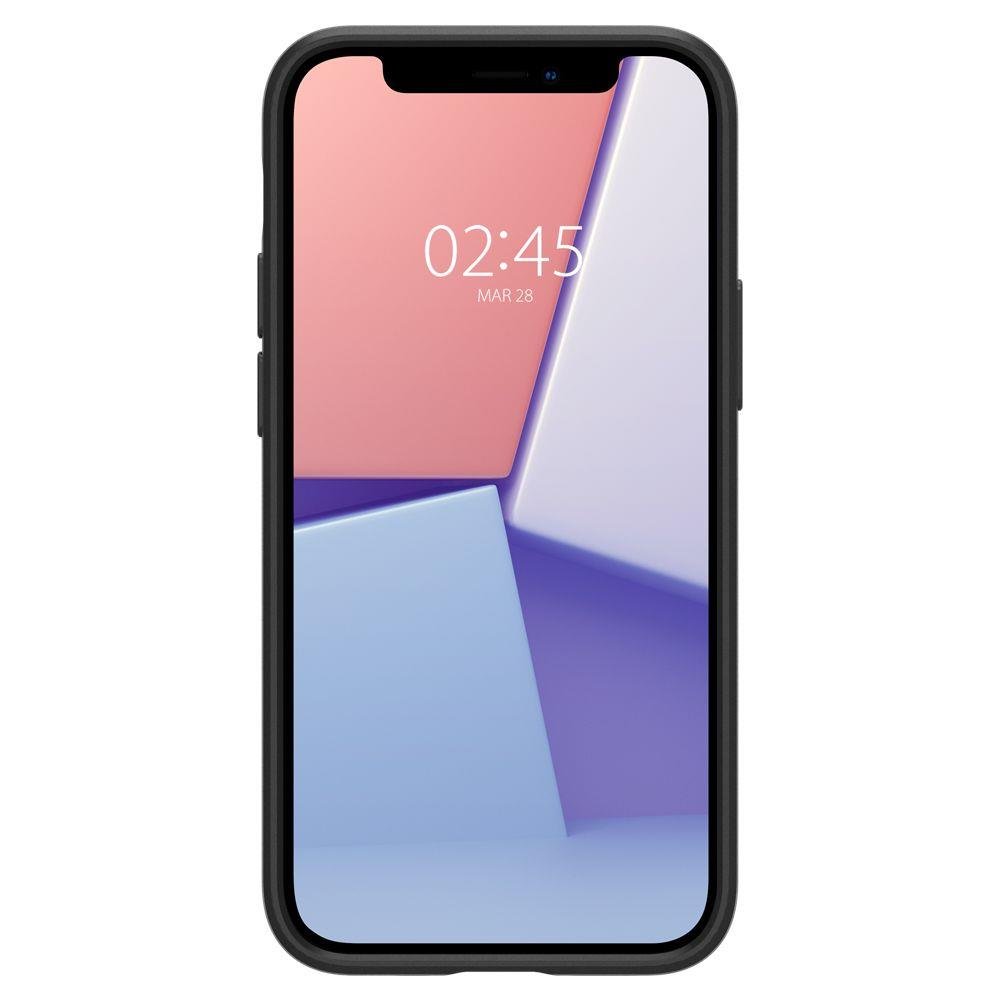 Противоударен Калъф за iPhone 12 Mini, Spigen Thin Fit Case, Черен (5)
