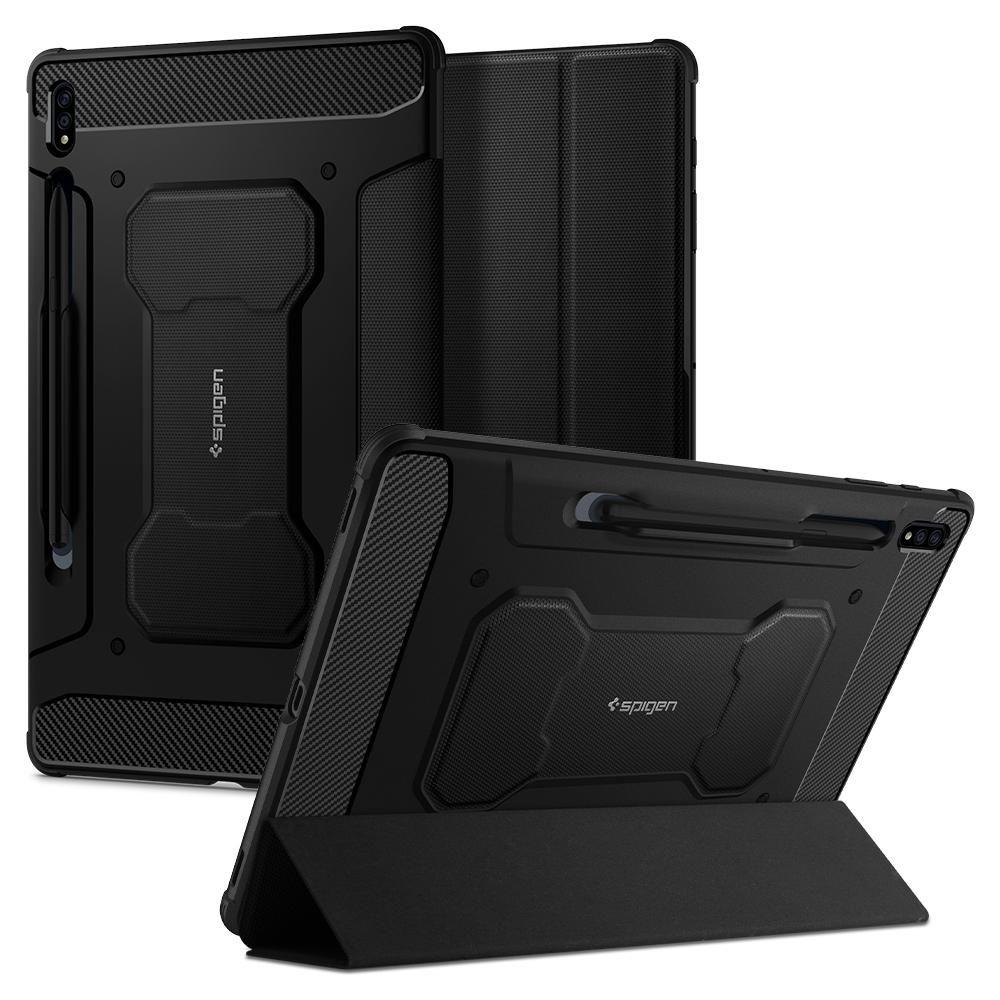 Противоударен Калъф за Samsung Tab S8/ S7, Spigen Rugged Armor Pro Case, Черен