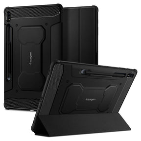 Противоударен Калъф за Samsung Tab S8/ S7, Spigen Rugged Armor Pro Case, Черен