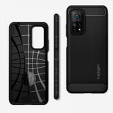 Противоударен Силиконов Калъф за Xiaomi Mi 10T/Pro, Spigen Rugged Armor Case, Черен (2)
