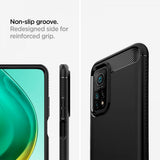 Противоударен Силиконов Калъф за Xiaomi Mi 10T/Pro, Spigen Rugged Armor Case, Черен (3)