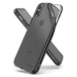Противоударен Силиконов Калъф за iPhone XS/X, Полупрозрачен, Ringke Air Case, Черен