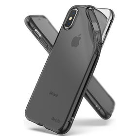 Противоударен Силиконов Калъф за iPhone XS/X, Полупрозрачен, Ringke Air Case, Черен