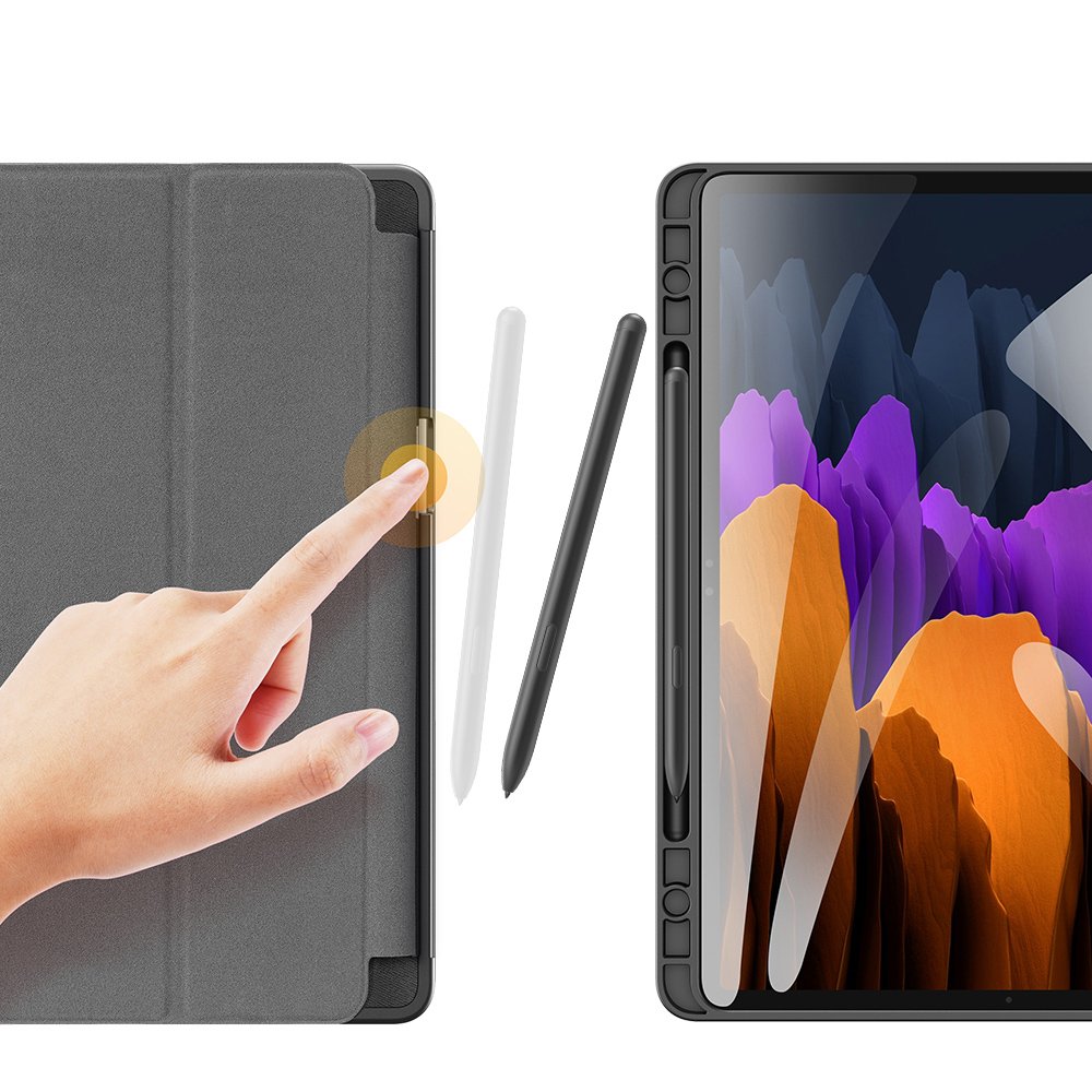 Калъф с Pen Поставка за Samsung Tab S8 Plus/ S7 Plus/ S7 FE, Dux Ducis Domo Case, Черен (7)
