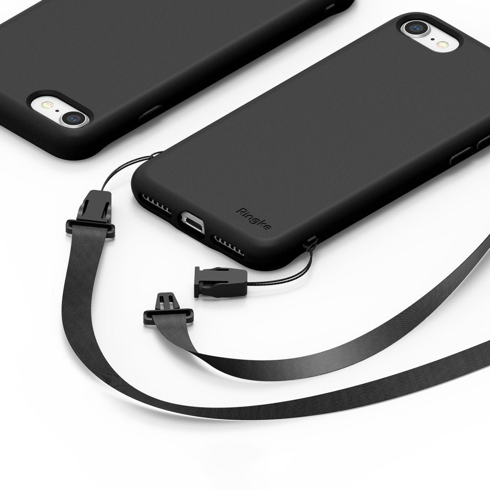 Противоударен Силиконов Калъф за iPhone SE 2022/2020 8/7, Ringke Air Case, Черен (4)