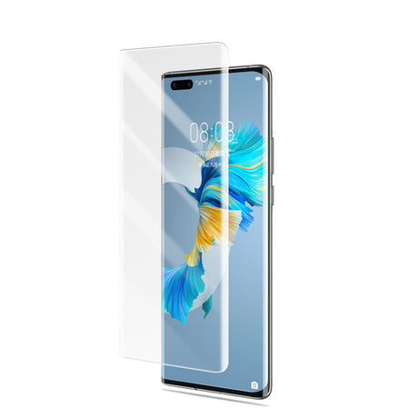 Стъклен Протектор с UV лепило за Huawei Mate 40 Pro, Amorus UV 5D Glass, Прозрачен (2)