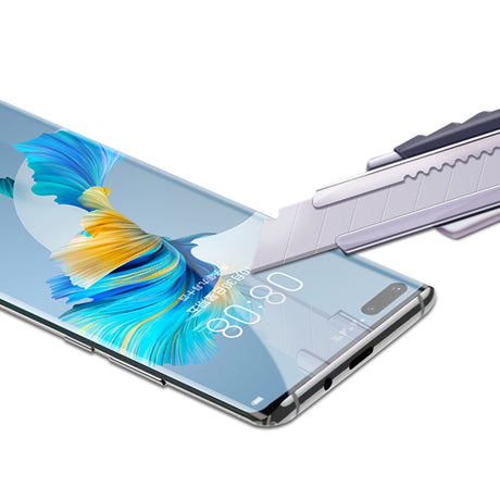Стъклен Протектор с UV лепило за Huawei Mate 40 Pro, Amorus UV 5D Glass, Прозрачен (5)