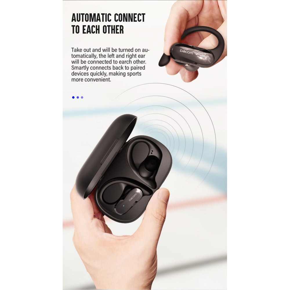 Спортни Безжични Слушалки, Dacom Athlete Earhook Handsfree Bluetooth, Черен (9)