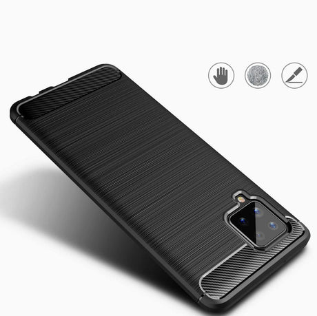Противоударен Силиконов Калъф за Samsung A42, Forcell Carbon Case, Черен (2)