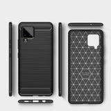 Противоударен Силиконов Калъф за Samsung A42, Forcell Carbon Case, Черен (4)