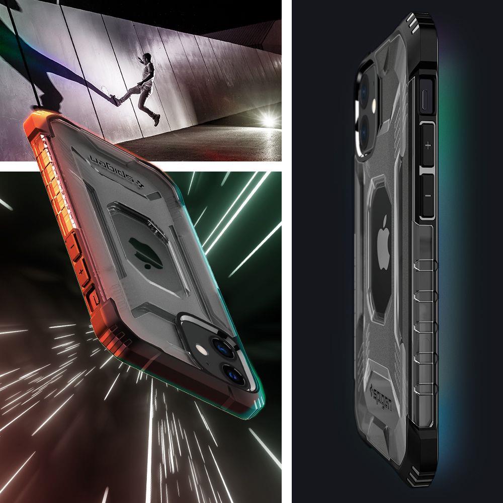 Противоударен Хибриден Калъф за iPhone 12 Mini, Spigen Nitro Force Case, Черен (5)