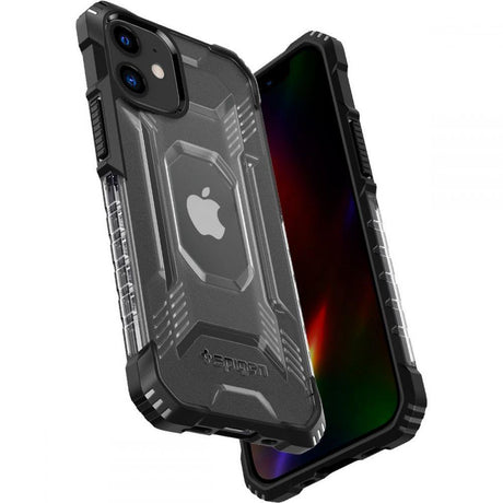 Противоударен Хибриден Калъф за iPhone 12 Mini, Spigen Nitro Force Case, Черен