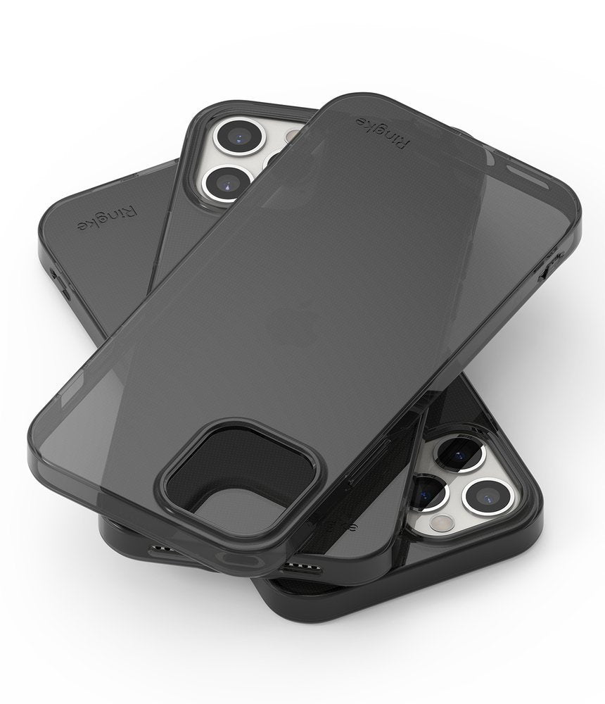Противоударен Силиконов Калъф за iPhone 12 Pro Max, Полупрозрачен, Ringke Air Case, Черен (6)